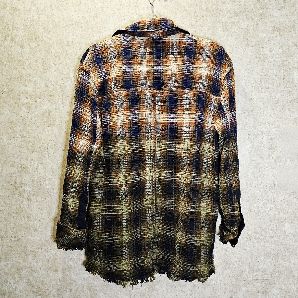 Free People Anneli Plaid Ombre Tweed Shirt Oversized Shacket - Picture 8 of 8